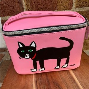 MARC TETRO PINK / BLACK CAT COSMETIC BAG